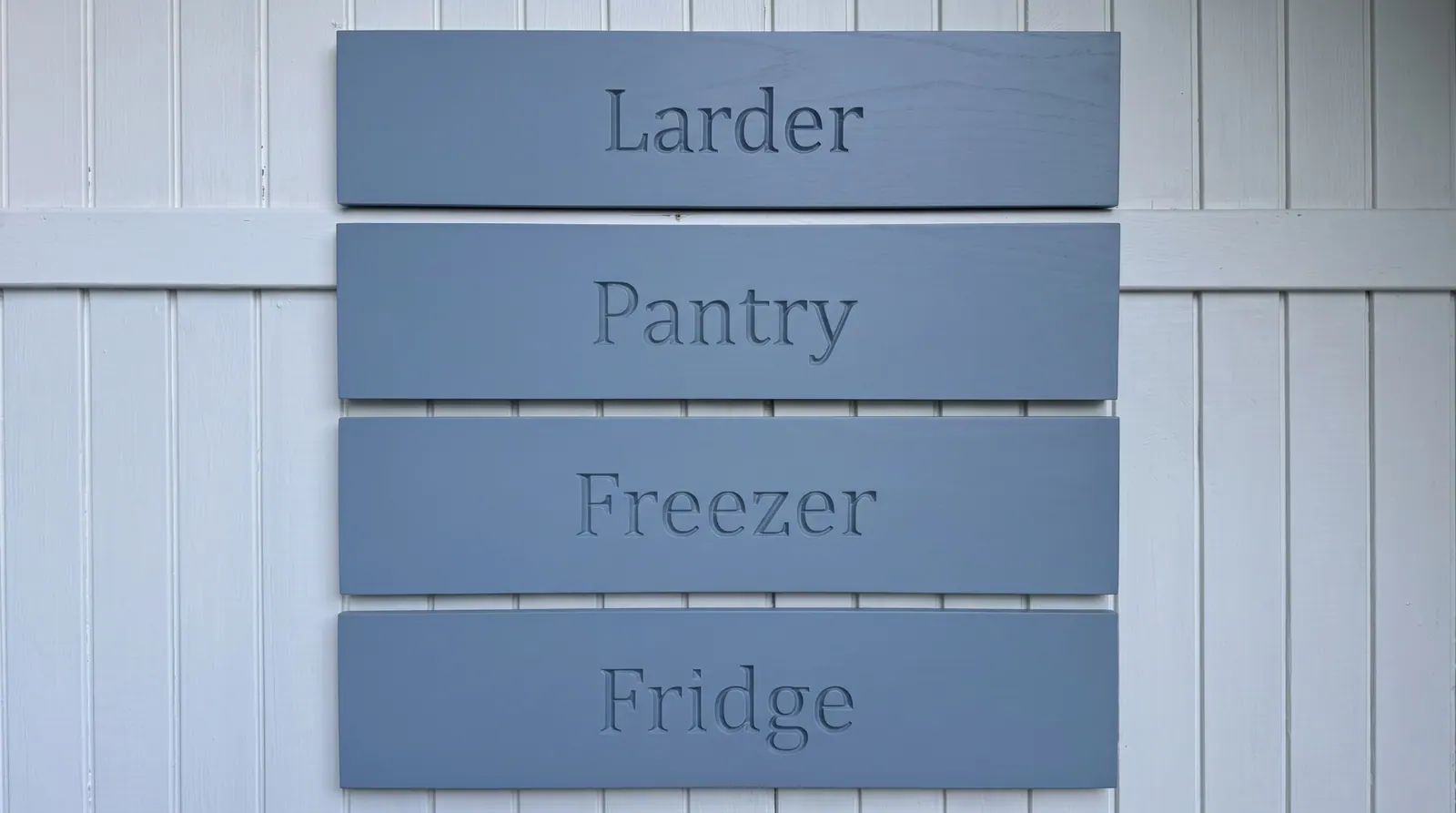 Wood engraving: Larder, Pantry, Freezer and Fridge