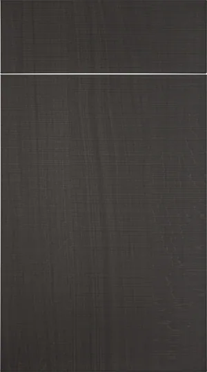 Grain-matched wood door in Sawtooth Oak Anthracite