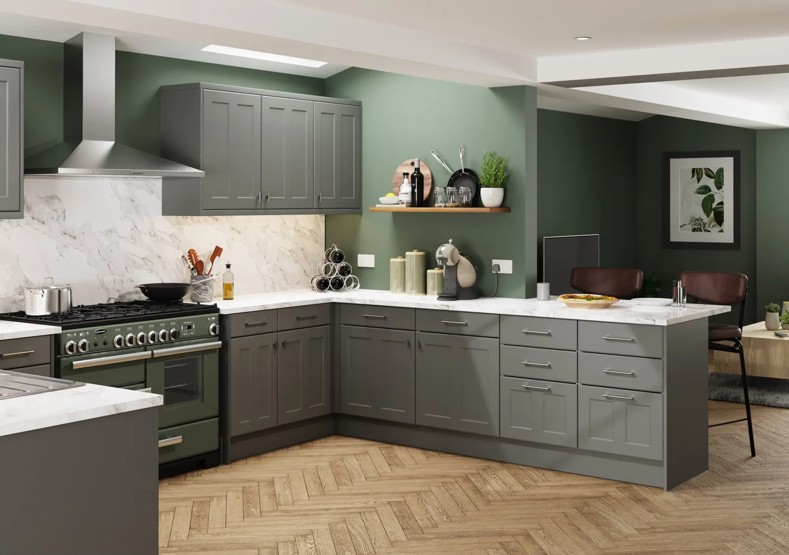 Chester kitchen shown in Supermatt Dust Grey