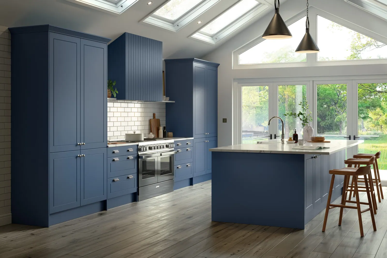 Dalton kitchen shown in Matt Colonial Blue