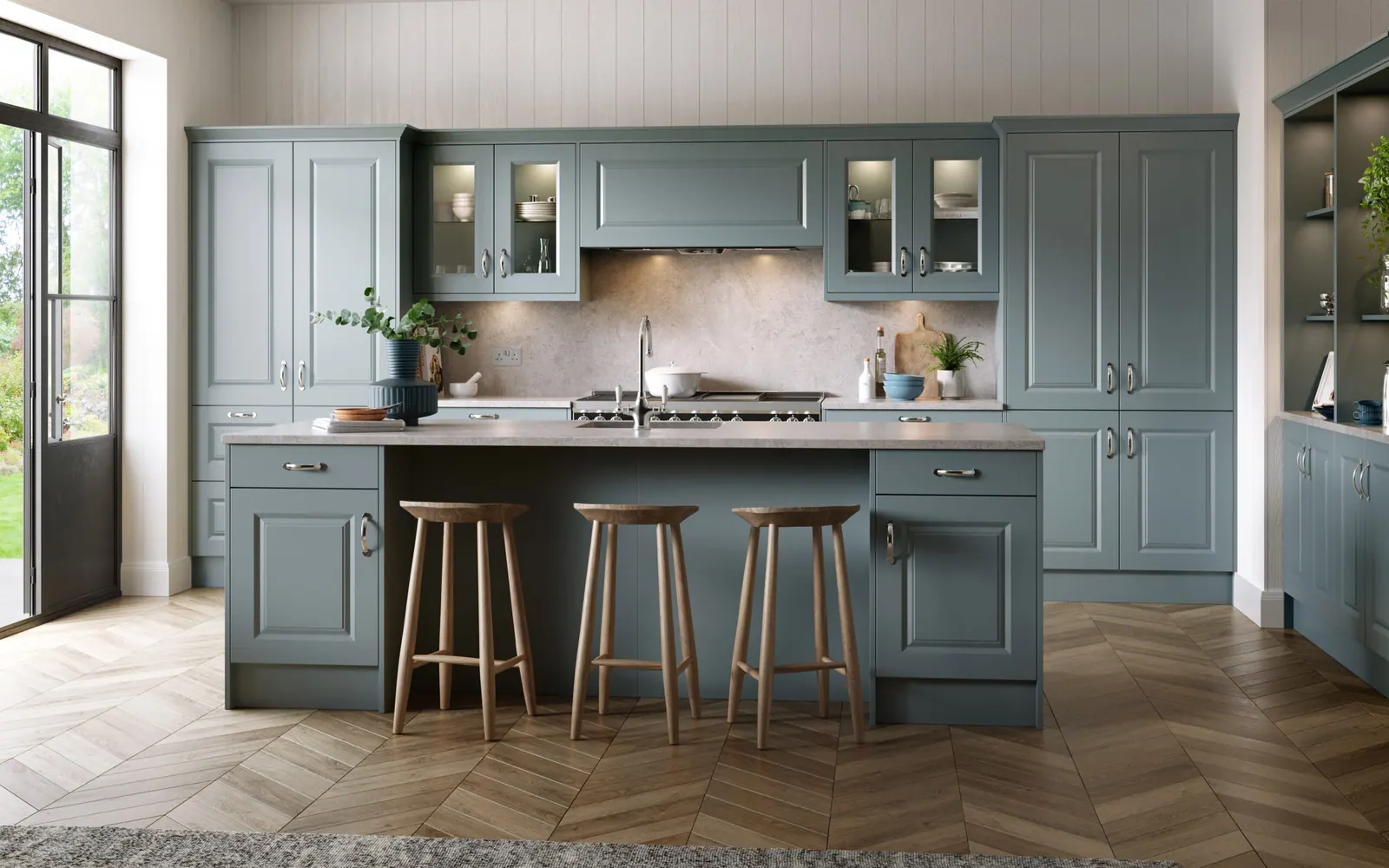Harlem kitchen shown in Supermatt Mood Grey