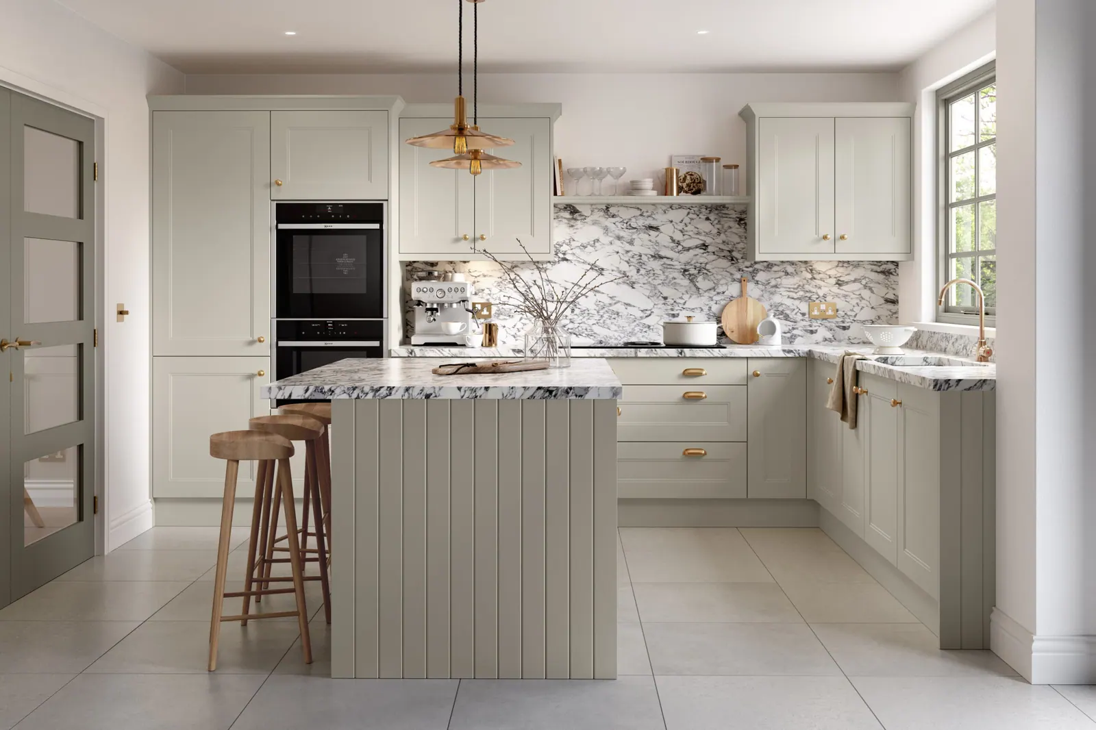 Rowen kitchen shown in Supermatt Taupe Grey