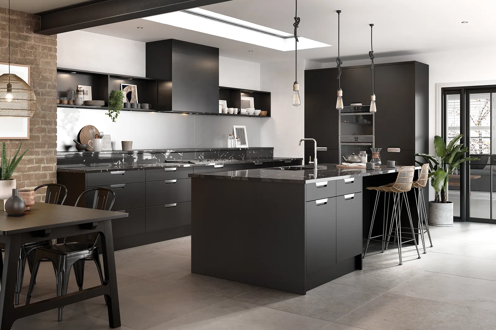 Segreto kitchen shown in Supermatt Black