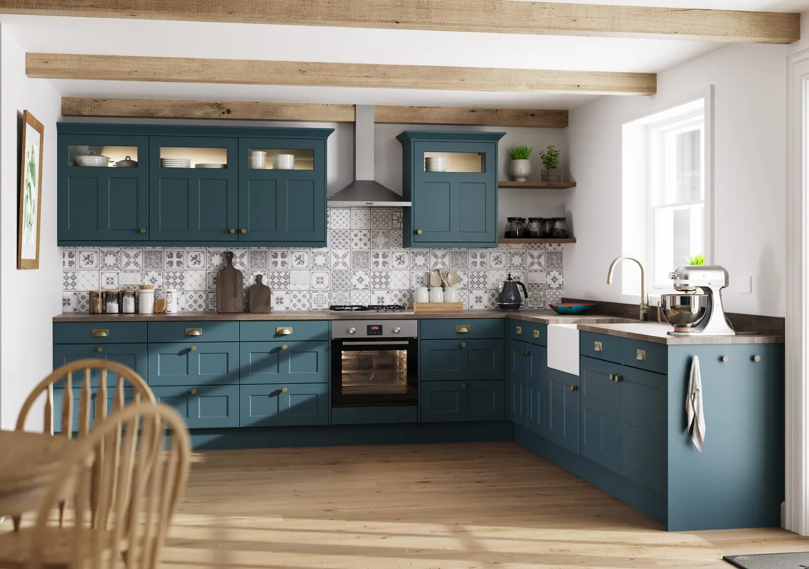 Stratford kitchen shown in Supermatt Colonial Blue