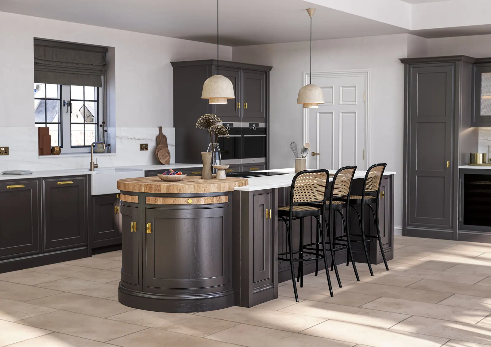 Clarendon in-frame Shaker kitchen in Carbon