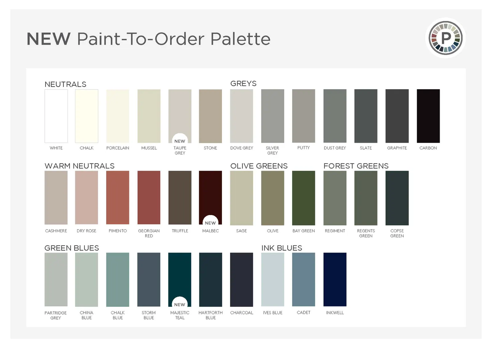 Paint-to-order colour palette